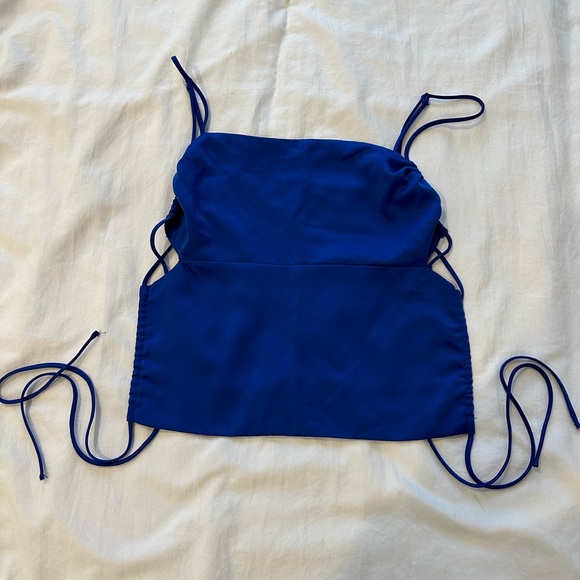 Dynamite Satin Blue Shirt Size Small - Picture 1 of 2